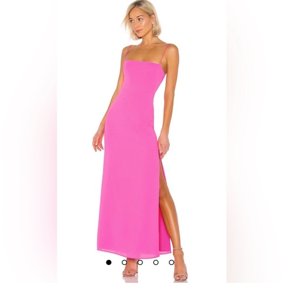 Revolve Superdown Addison Maxi Dress Spaghetti Strap Hot Pink Wedding Guest - Picture 1 of 11